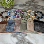 Denim Suede Bracelet Keychain & Card Holder Wallet - PREORDER