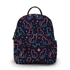 Mini Backpack - Halloween Fall - Cat Neon Outline
