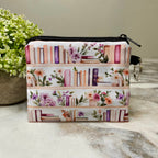 Mini Pouch - Book Bookshelf White Lavender