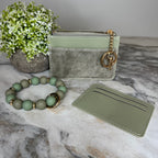 Denim Suede Bracelet Keychain & Card Holder Wallet - PREORDER