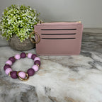 Denim Suede Bracelet Keychain & Card Holder Wallet - PREORDER