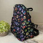 Mini Backpack - Black Rainbow Paw