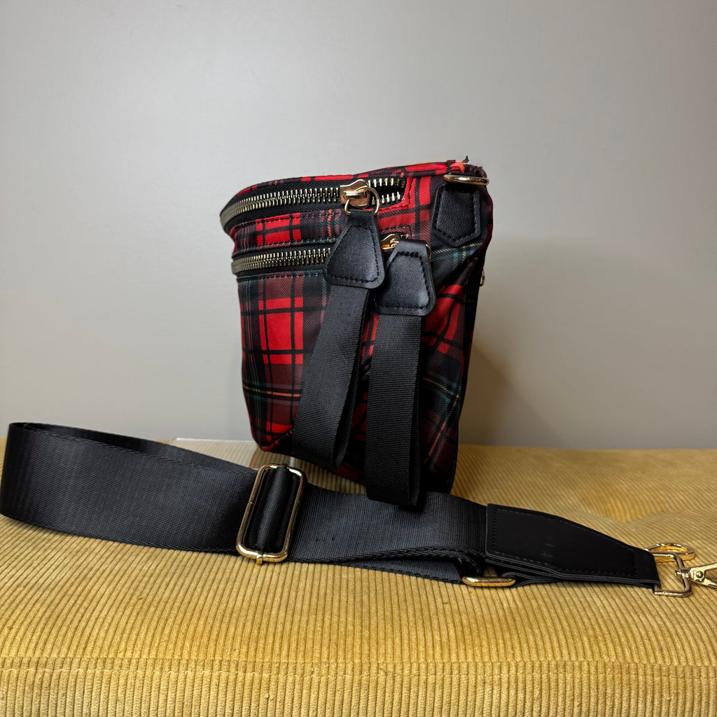 Roni - Nylon Crossbody - Red Plaid - PREORDER