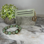Denim Suede Bracelet Keychain & Card Holder Wallet - PREORDER