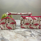 Trio Set Pouch + Clamshell - Flamingo