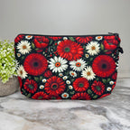 Pouch - Floral Bold Red Daisy