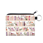 Mini Pouch - Book Bookshelf White Lavender
