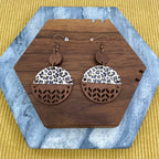 Wood Earrings - Half & Half - Animal Print Design