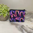 Mini Pouch - Halloween Fall - Black Cat Galaxy