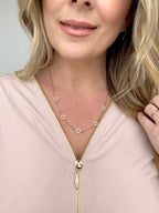 Melania Clara Crystal Clovers Dainty Necklace