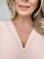 Melania Clara Crystal Clovers Dainty Necklace