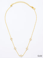 Melania Clara Crystal Clovers Dainty Necklace