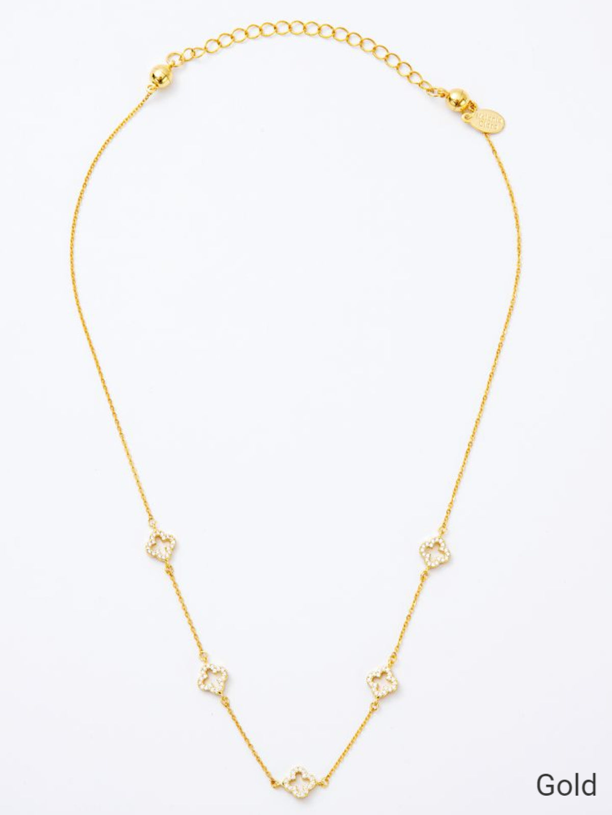 Melania Clara Crystal Clovers Dainty Necklace