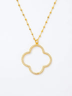 Melania Clara Large Pave Crystal Clover Pendant Necklace