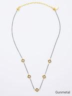 Melania Clara Crystal Clovers Dainty Necklace