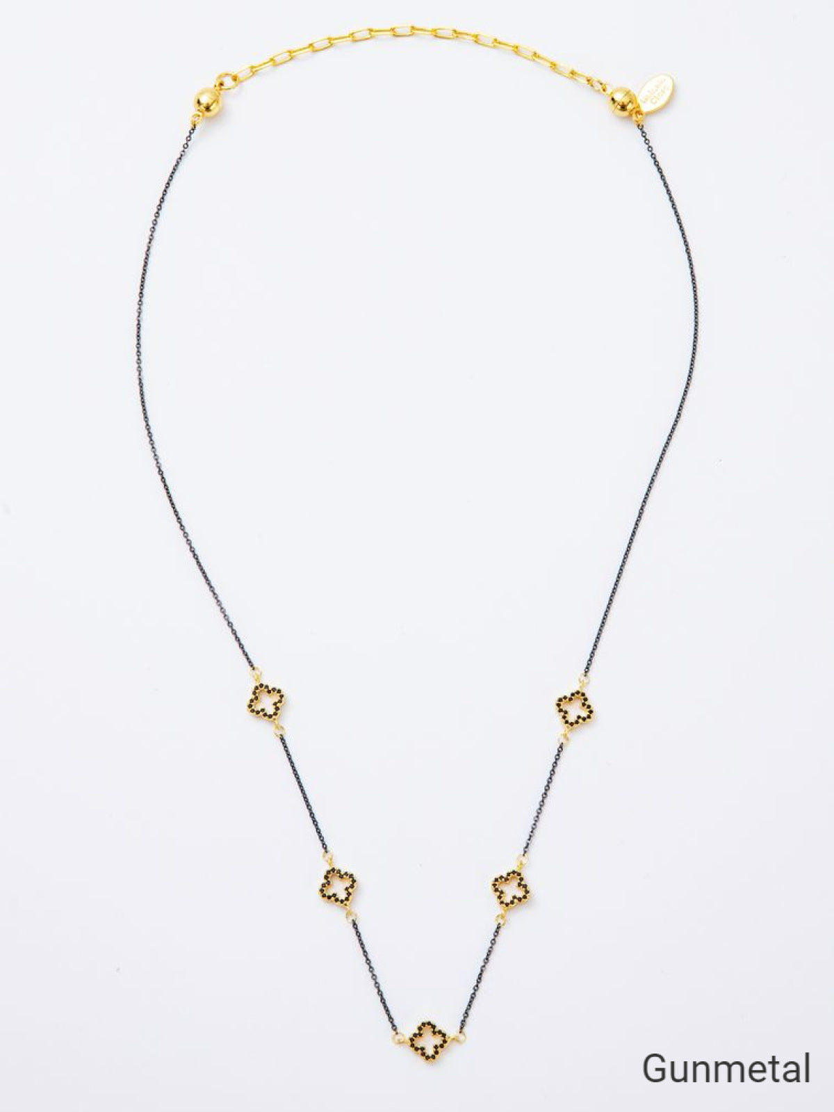 Melania Clara Crystal Clovers Dainty Necklace
