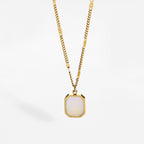 Hexagonal Square Shell Pendant Necklace