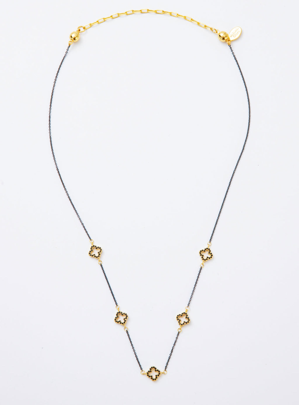 Melania Clara Crystal Clovers Dainty Necklace