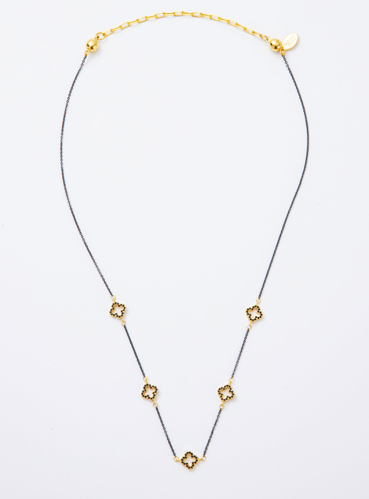 Melania Clara Crystal Clovers Dainty Necklace