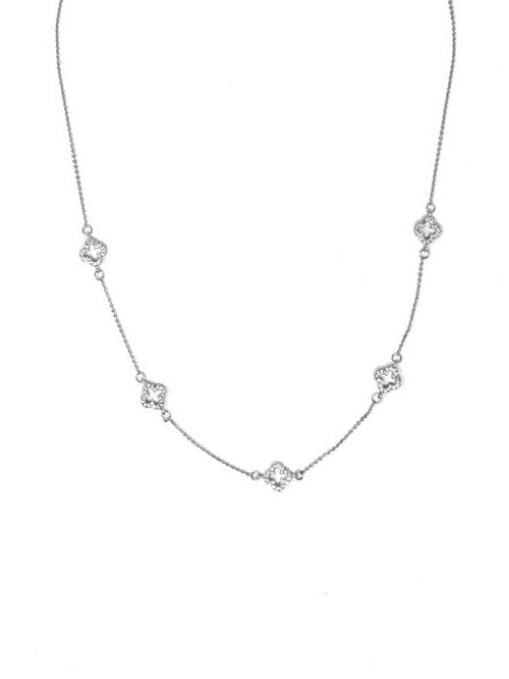 Melania Clara Crystal Clovers Dainty Necklace