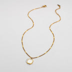 Hexagonal Square Shell Pendant Necklace