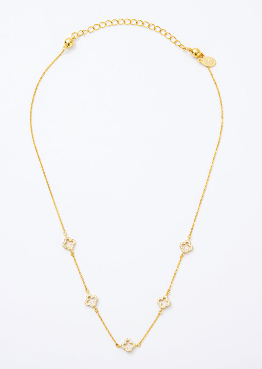 Melania Clara Crystal Clovers Dainty Necklace