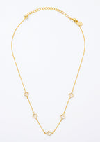 Melania Clara Crystal Clovers Dainty Necklace